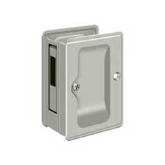 Deltana [SDAR325U15] Solid Brass Pocket Door Privacy Lock Receiver - Adjustable - Brushed Nickel - 3 1/4&quot; L