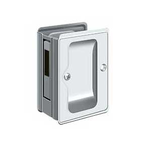 Deltana [SDAR325U26] Solid Brass Pocket Door Privacy Lock Receiver - Adjustable - Polished Chrome - 3 1/4" L