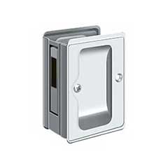 Deltana [SDAR325U26] Solid Brass Pocket Door Privacy Lock Receiver - Adjustable - Polished Chrome - 3 1/4&quot; L