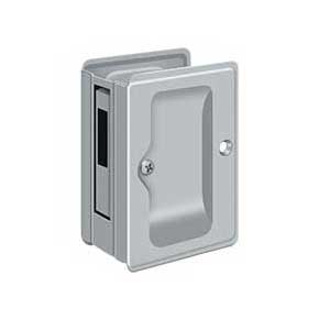 Deltana [SDAR325U26D] Solid Brass Pocket Door Privacy Lock Receiver - Adjustable - Brushed Chrome - 3 1/4" L