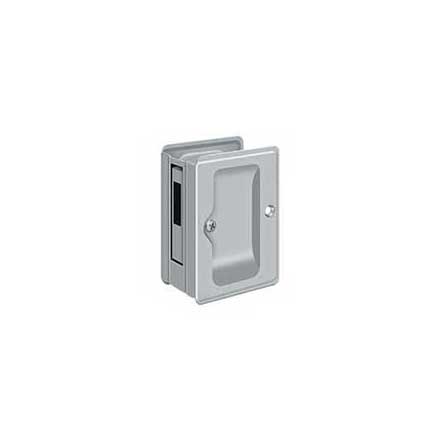 Deltana [SDAR325U26D] Solid Brass Pocket Door Privacy Lock Receiver - Adjustable - Brushed Chrome - 3 1/4" L