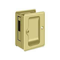 Deltana [SDAR325U3] Solid Brass Pocket Door Privacy Lock Receiver - Adjustable - Polished Brass - 3 1/4&quot; L