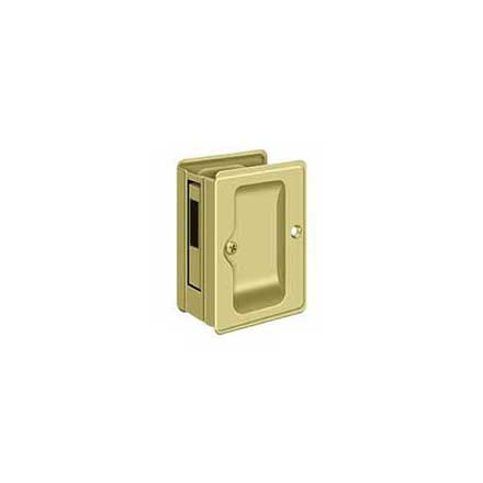 Deltana [SDAR325U3] Solid Brass Pocket Door Privacy Lock Receiver - Adjustable - Polished Brass - 3 1/4&quot; L