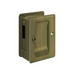Deltana [SDAR325U5] Solid Brass Pocket Door Privacy Lock Receiver - Adjustable - Antique Brass - 3 1/4&quot; L