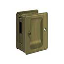 Deltana [SDAR325U5] Solid Brass Pocket Door Privacy Lock Receiver - Adjustable - Antique Brass - 3 1/4" L