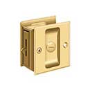 Deltana [SDL25CR003] Solid Brass Pocket Door Privacy Lock - Polished Brass (PVD) - 2 1/2" L