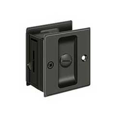 Deltana [SDL25U10B] Solid Brass Pocket Door Privacy Lock - Oil Rubbed Bronze - 2 1/2&quot; L