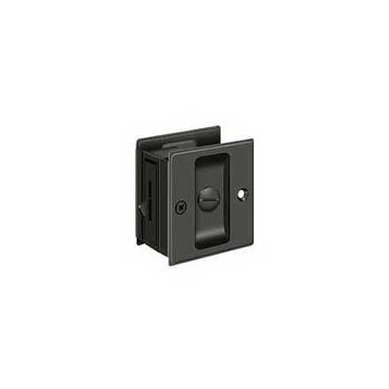 Deltana [SDL25U10B] Solid Brass Pocket Door Privacy Lock - Oil Rubbed Bronze - 2 1/2&quot; L