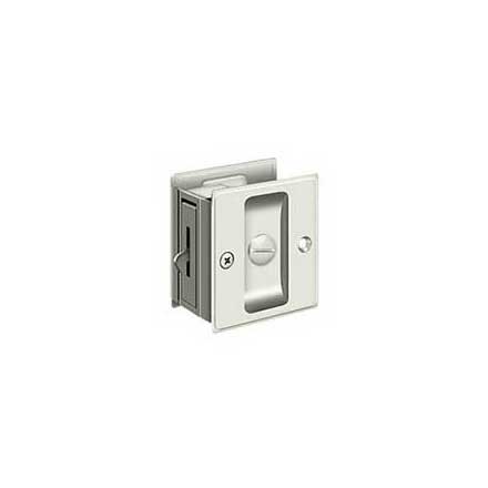 Deltana [SDL25U14] Solid Brass Pocket Door Privacy Lock - Polished Nickel - 2 1/2&quot; L