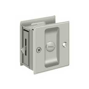 Deltana [SDL25U15] Solid Brass Pocket Door Privacy Lock - Brushed Nickel - 2 1/2" L