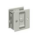 Deltana [SDL25U15] Solid Brass Pocket Door Privacy Lock - Brushed Nickel - 2 1/2" L