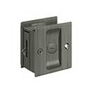 Deltana [SDL25U15A] Solid Brass Pocket Door Privacy Lock - Antique Nickel - 2 1/2" L