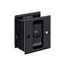 Deltana [SDL25U19] Solid Brass Pocket Door Privacy Lock - Paint Black - 2 1/2" L