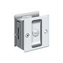 Deltana [SDL25U26] Solid Brass Pocket Door Privacy Lock - Polished Chrome - 2 1/2" L