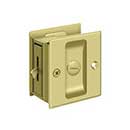 Deltana [SDL25U3] Solid Brass Pocket Door Privacy Lock - Polished Brass - 2 1/2" L