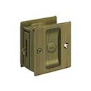 Deltana [SDL25U5] Solid Brass Pocket Door Privacy Lock - Antique Brass - 2 1/2&quot; L