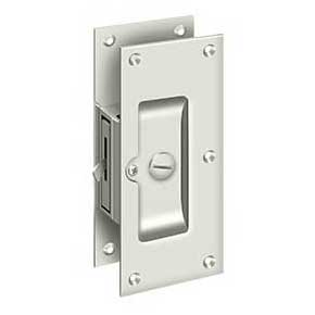 Deltana [SDL60U14] Solid Brass Pocket Door Privacy Lock - Polished Nickel - 6" L