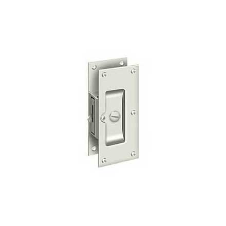 Deltana [SDL60U14] Solid Brass Pocket Door Privacy Lock - Polished Nickel - 6" L