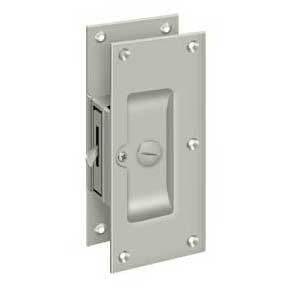 Deltana [SDL60U15] Solid Brass Pocket Door Privacy Lock - Brushed Nickel - 6" L