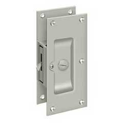 Deltana [SDL60U15] Solid Brass Pocket Door Privacy Lock - Brushed Nickel - 6&quot; L
