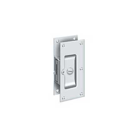 Deltana [SDL60U26] Solid Brass Pocket Door Privacy Lock - Polished Chrome - 6&quot; L