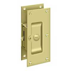 Deltana [SDL60U3] Solid Brass Pocket Door Privacy Lock - Polished Brass - 6&quot; L
