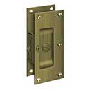 Deltana [SDL60U5] Solid Brass Pocket Door Privacy Lock - Antique Brass - 6" L