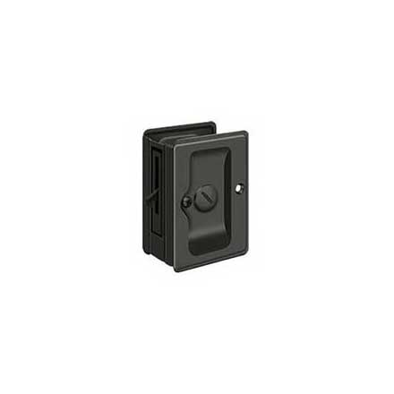 Deltana [SDLA325U10B] Solid Brass Pocket Door Privacy Lock - Adjustable - Oil Rubbed Bronze - 3 1/4" L