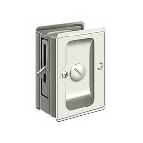 Deltana [SDLA325U14] Solid Brass Pocket Door Privacy Lock - Adjustable - Polished Nickel - 3 1/4" L