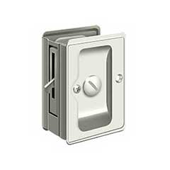 Deltana [SDLA325U14] Solid Brass Pocket Door Privacy Lock - Adjustable - Polished Nickel - 3 1/4&quot; L