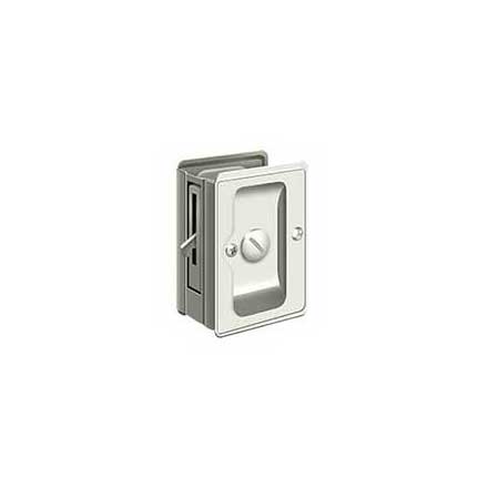 Deltana [SDLA325U14] Solid Brass Pocket Door Privacy Lock - Adjustable - Polished Nickel - 3 1/4&quot; L