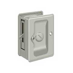 Deltana [SDLA325U15] Solid Brass Pocket Door Privacy Lock - Adjustable - Brushed Nickel - 3 1/4&quot; L
