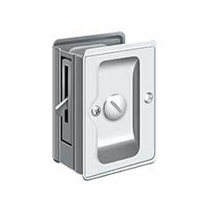 Deltana [SDLA325U26] Solid Brass Pocket Door Privacy Lock - Adjustable - Polished Chrome - 3 1/4&quot; L