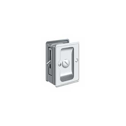 Deltana [SDLA325U26] Solid Brass Pocket Door Privacy Lock - Adjustable - Polished Chrome - 3 1/4&quot; L