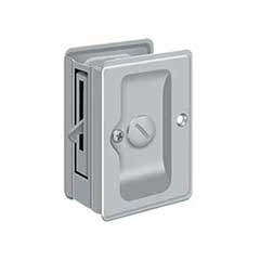 Deltana [SDLA325U26D] Solid Brass Pocket Door Privacy Lock - Adjustable - Brushed Chrome - 3 1/4&quot; L