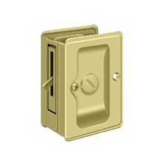 Deltana [SDLA325U3] Solid Brass Pocket Door Privacy Lock - Adjustable - Polished Brass - 3 1/4&quot; L