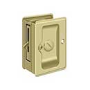 Deltana [SDLA325U3-UNL] Solid Brass Pocket Door Privacy Lock - Adjustable - Polished Brass (Unlacquered) - 3 1/4" L