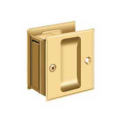 Deltana [SDP25CR003] Solid Brass Pocket Door Passage Set - Polished Brass (PVD) - 2 1/2&quot; L