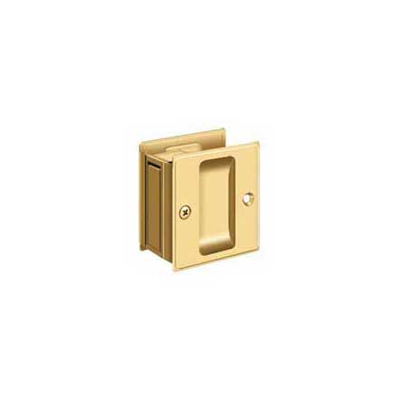 Deltana [SDP25CR003] Solid Brass Pocket Door Passage Set - Polished Brass (PVD) - 2 1/2&quot; L