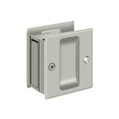 Deltana [SDP25U15] Solid Brass Pocket Door Passage Set - Brushed Nickel - 2 1/2&quot; L