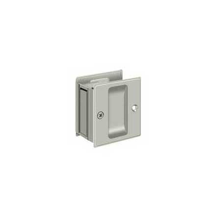 Deltana [SDP25U15] Solid Brass Pocket Door Passage Set - Brushed Nickel - 2 1/2&quot; L