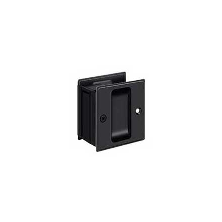 Deltana [SDP25U19] Solid Brass Pocket Door Passage Set - Paint Black - 2 1/2&quot; L