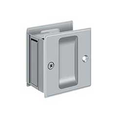 Deltana [SDP25U26D] Solid Brass Pocket Door Passage Set - Brushed Chrome - 2 1/2&quot; L