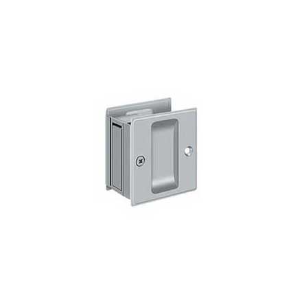 Deltana [SDP25U26D] Solid Brass Pocket Door Passage Set - Brushed Chrome - 2 1/2" L