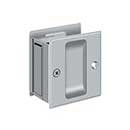 Deltana [SDP25U26D] Solid Brass Pocket Door Passage Set - Brushed Chrome - 2 1/2" L