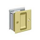 Deltana [SDP25U3/26] Solid Brass Pocket Door Passage Set - Polished Brass &amp; Polished Chrome - 2 1/2&quot; L