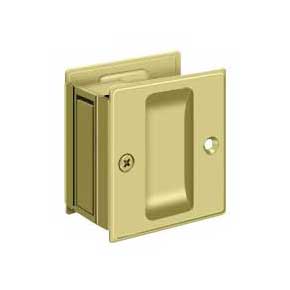 Deltana [SDP25U3] Solid Brass Pocket Door Passage Set - Polished Brass - 2 1/2" L