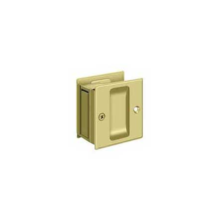 Deltana [SDP25U3] Solid Brass Pocket Door Passage Set - Polished Brass - 2 1/2&quot; L