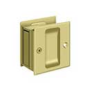 Deltana [SDP25U3] Solid Brass Pocket Door Passage Set - Polished Brass - 2 1/2" L