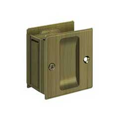 Deltana [SDP25U5] Solid Brass Pocket Door Passage Set - Antique Brass - 2 1/2&quot; L